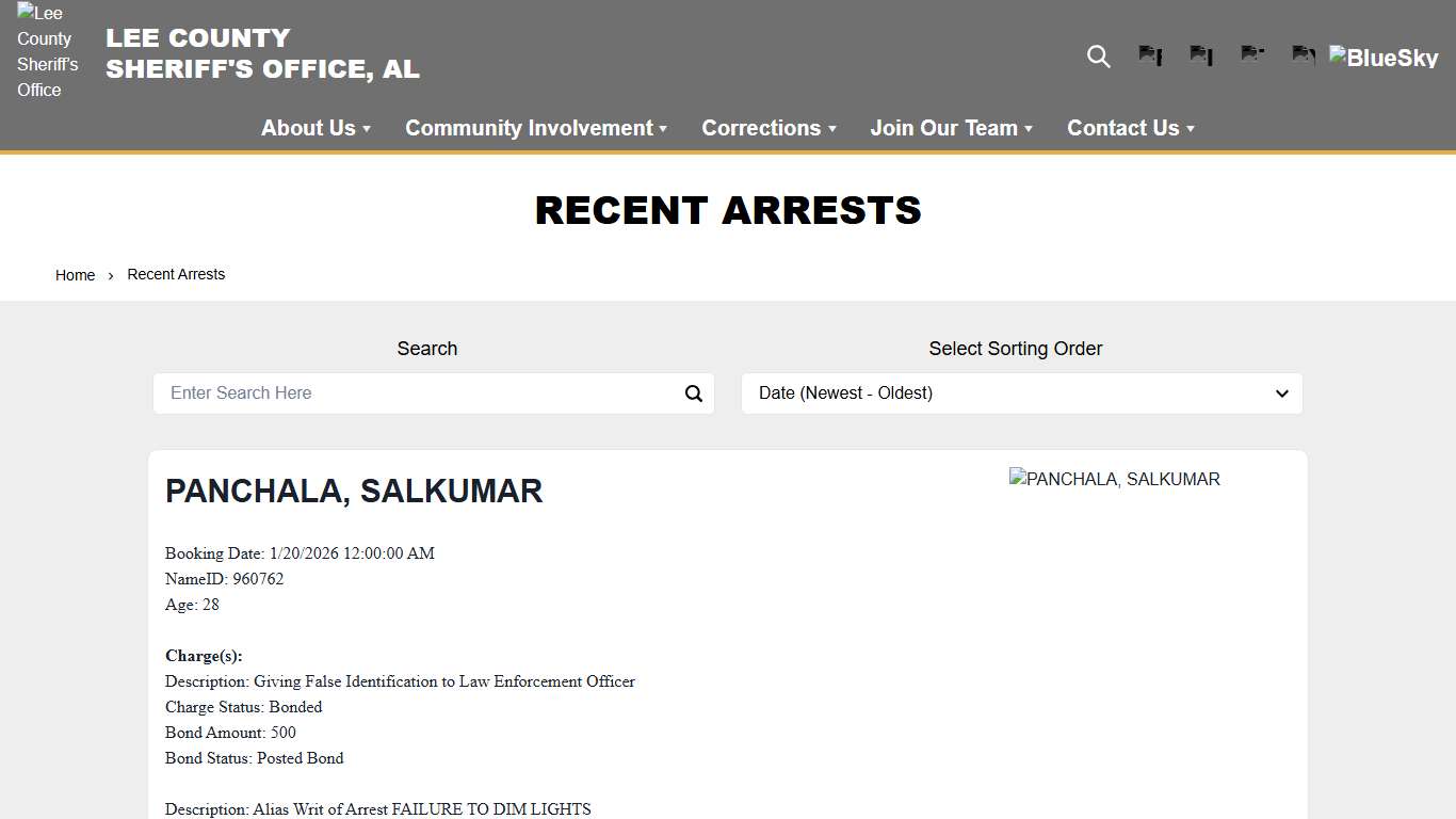 Recent Arrests | Lee County Sheriff’s Office Alabama